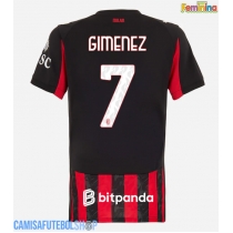 Camisa de time de futebol AC Milan Santiago Gimenez #7 Replicas 1º Equipamento Feminina 2025-26 Manga Curta